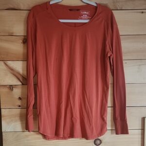 L.L. Bean Women's Burnt Orange Long Sleeve Top